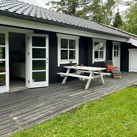 Summer House With Path To Pier By Fjord *